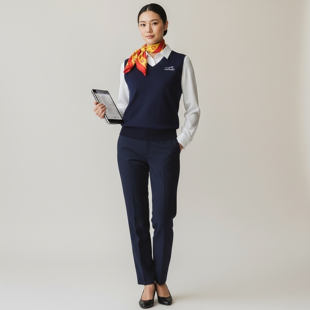 Southwest Airlines Employee Lands' End V-neck sweater vest embroidered logo. - Picture 4 of 10